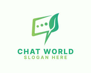 Multimedia Leaf Chat logo design