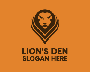 Location Lion Face logo design