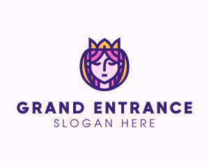 Beautiful Royal Princess Lady logo design