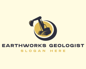 Heavy Equipment Excavator Machine logo design