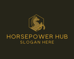 Horse Gallop Badge logo design