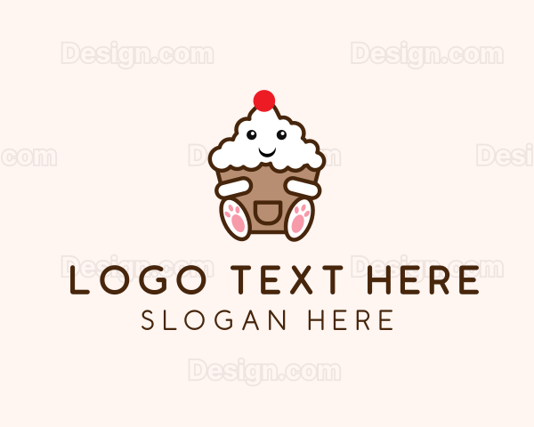 Cute Cupcake Dessert Logo