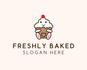 Cute Cupcake Dessert logo design