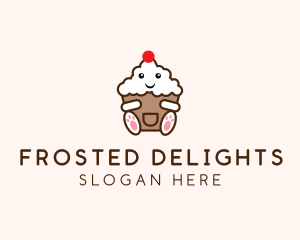 Cute Cupcake Dessert logo design