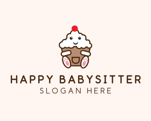 Cute Cupcake Dessert logo design