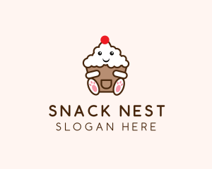 Cute Cupcake Dessert logo design