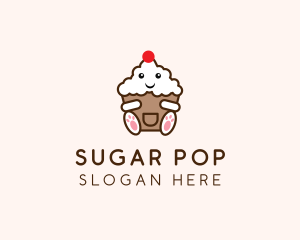 Cute Cupcake Dessert logo design