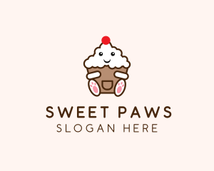 Cute Cupcake Dessert logo design