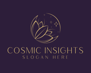 Gold Cosmic Flower Wellness  logo design