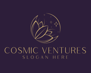 Gold Cosmic Flower Wellness  logo design