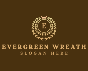 Royal Laurel Wreath Crown logo design