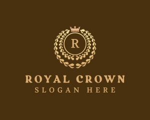 Royal Laurel Wreath Crown logo design