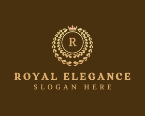 Royal Laurel Wreath Crown logo design