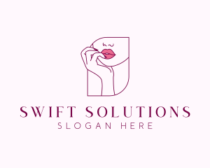 Beauty Cosmetic Lips logo design