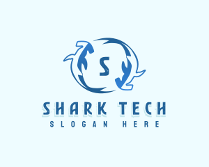 Hammerhead Shark Fish logo design