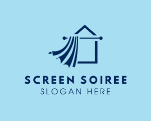 House Window Curtain logo design