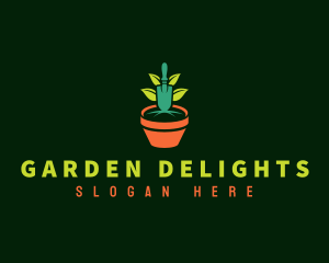 Plant Gardening Pot logo design