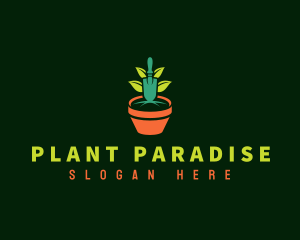 Plant Gardening Pot logo design