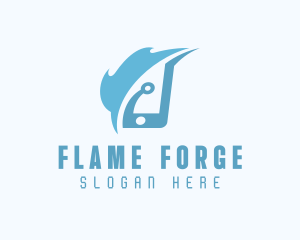 Flaming Circuit Mobile logo design