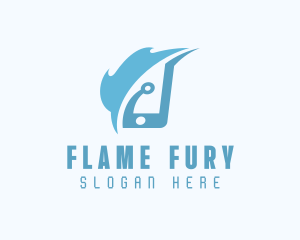 Flaming Circuit Mobile logo design