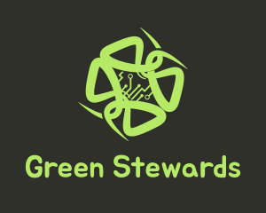 Green Circuit Tentacles logo design