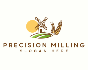 Flour Grain Windmill logo design