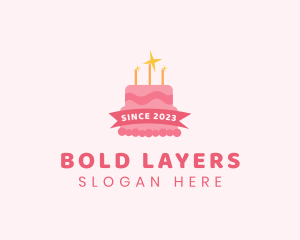 Sparkly Birthday Cake logo design