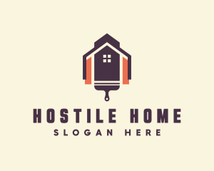 Home Paint Brush Renovation logo design