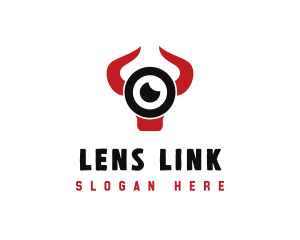 Bull Horns Lens logo design