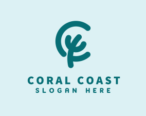 Coral Cactus Letter C  logo