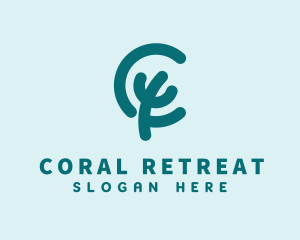 Coral Cactus Letter C  logo
