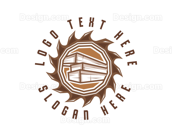 Lumber Wood Cutting Logo