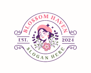 Woman Floral Ornament logo