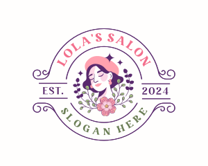 Woman Floral Salon logo design