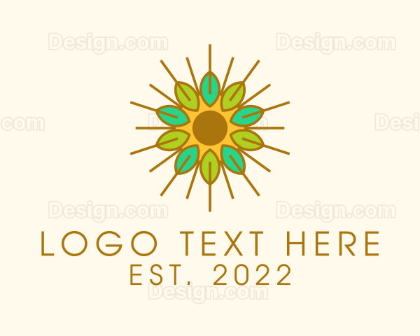 Herbal Leaf Sun Logo