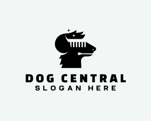 Dog Comb Grooming logo design