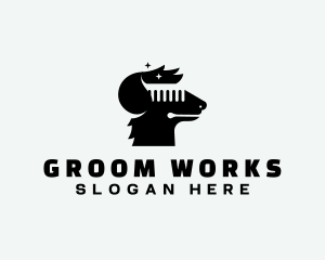 Dog Comb Grooming logo