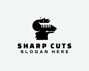 Dog Comb Grooming logo design