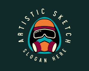 Graffiti Street Artist Mask logo design