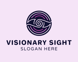 Eye Spiral Circle logo design