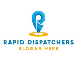 Blue Tracking Location Pin logo design