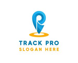 Blue Tracking Location Pin logo