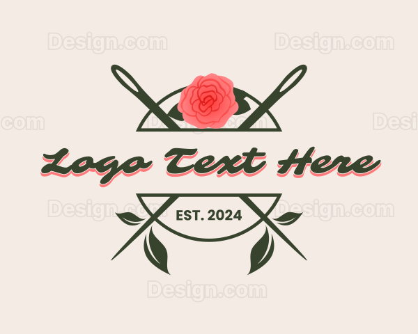 Floral Rose Needle Logo