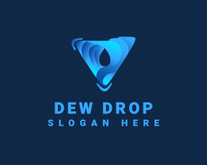 Triangular Water Droplet logo design