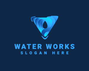 Triangular Water Droplet logo design