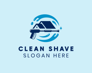 Pressure Washer Roof Cleaning logo design