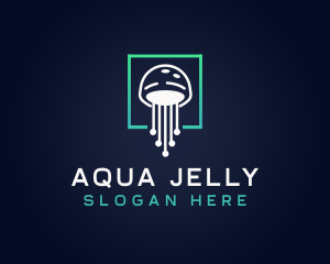 Jellyfish Tech Circuit logo design