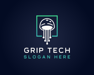 Jellyfish Tech Circuit logo design