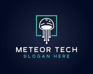 Jellyfish Tech Circuit logo design