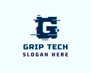 Digital Glitch Letter G logo design